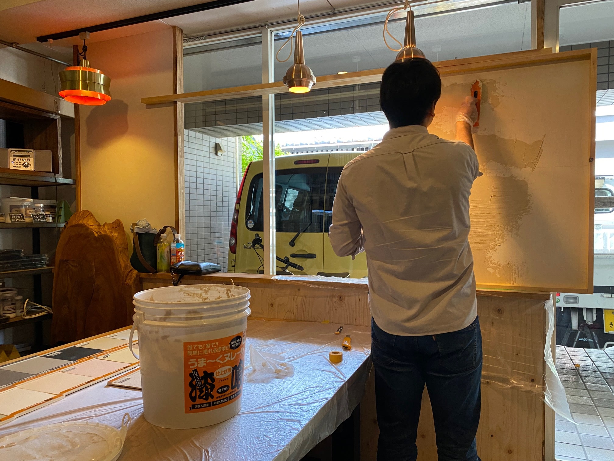 京都でDIY漆喰ヌリ体験，DIYリノベ京都
