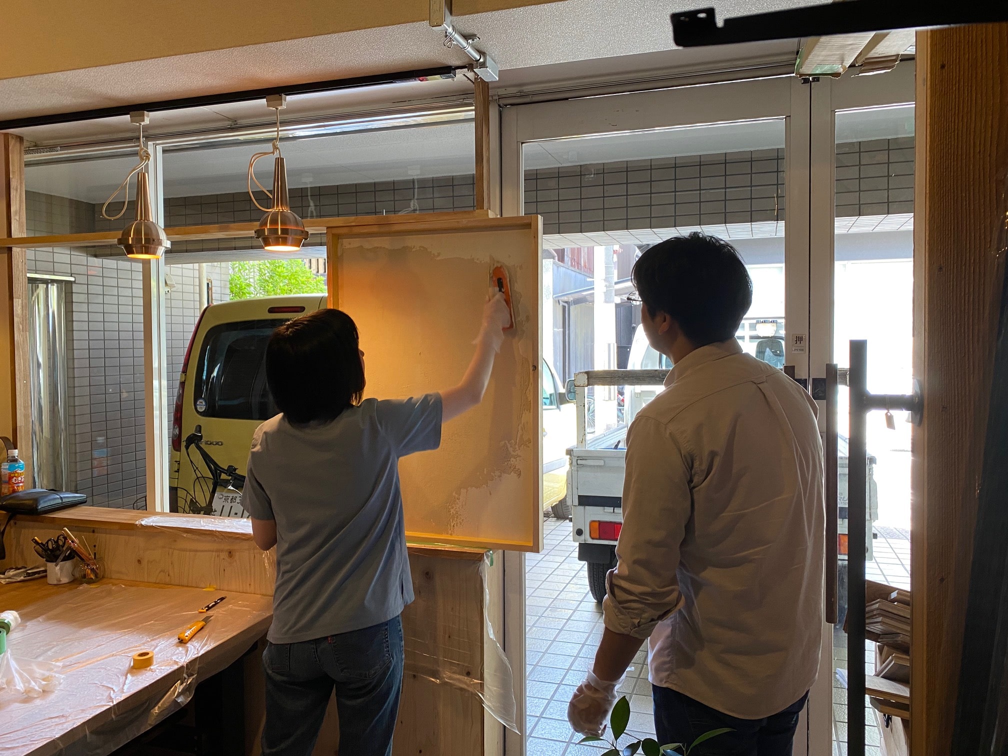 京都でDIY漆喰ヌリ体験，DIYリノベ京都