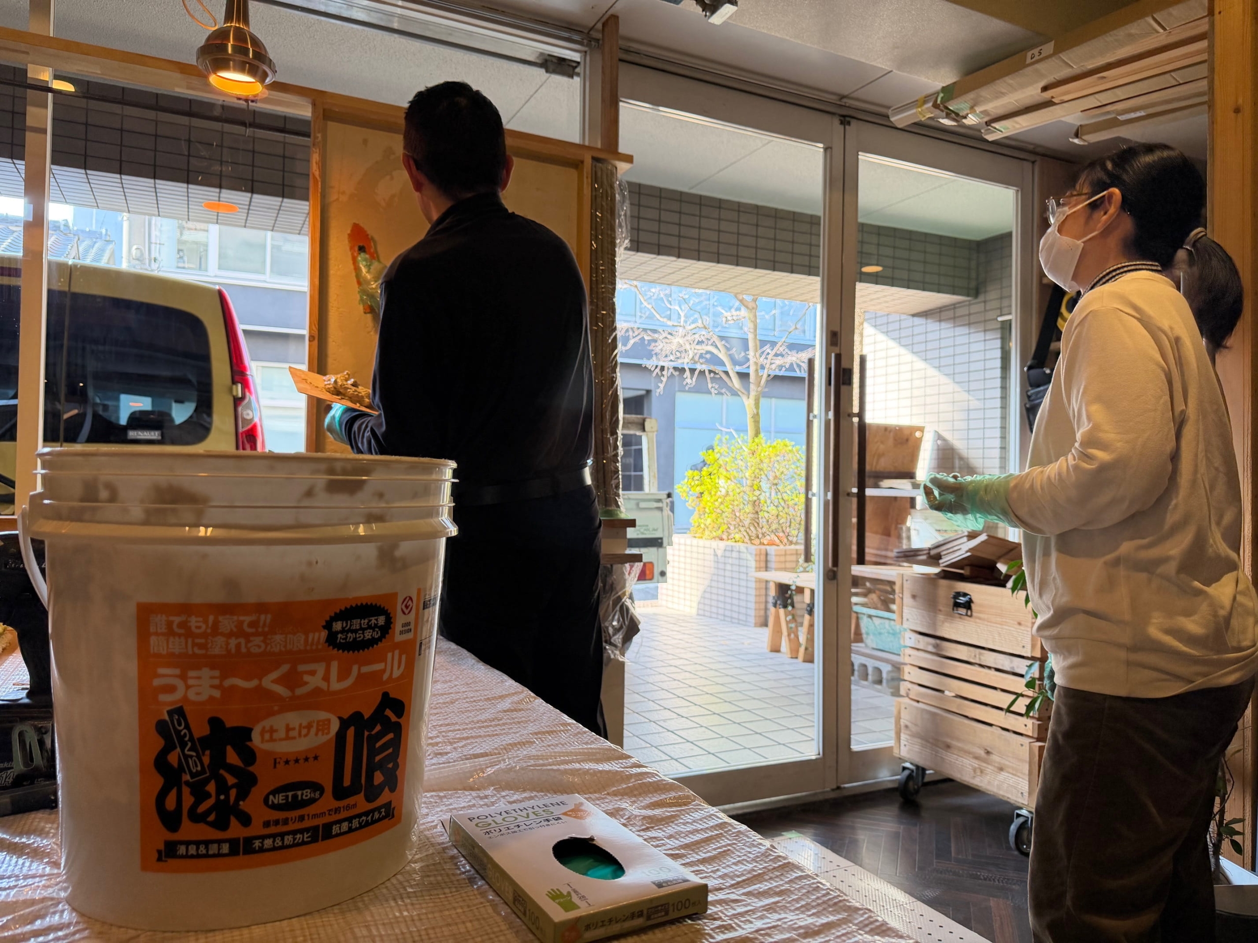 京都，塗り壁体験，塗り壁ワークショップ京都