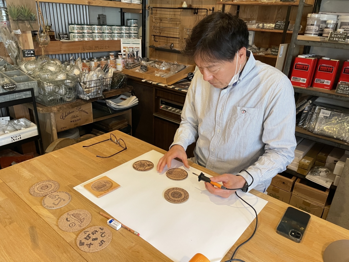 ウッドバーニングコースター体験,京都体験,京都遊び場,DIY体験京都