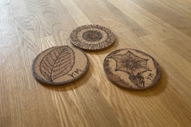 ウッドバーニングでコースターづくり♪