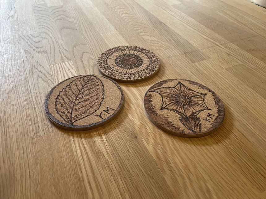 ウッドバーニングでコースターづくり♪