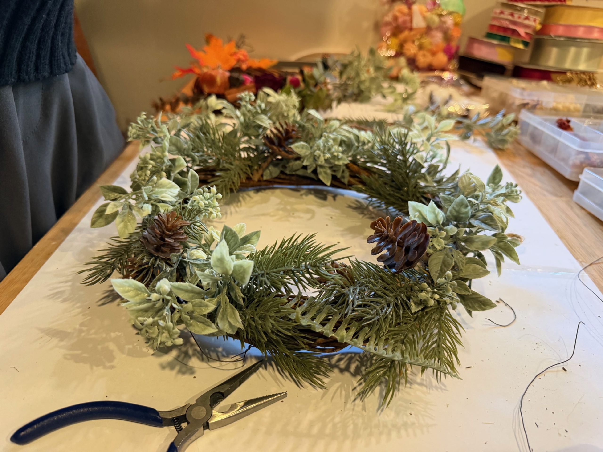カップルでリースづくり京都，カップルでワークショップ京都