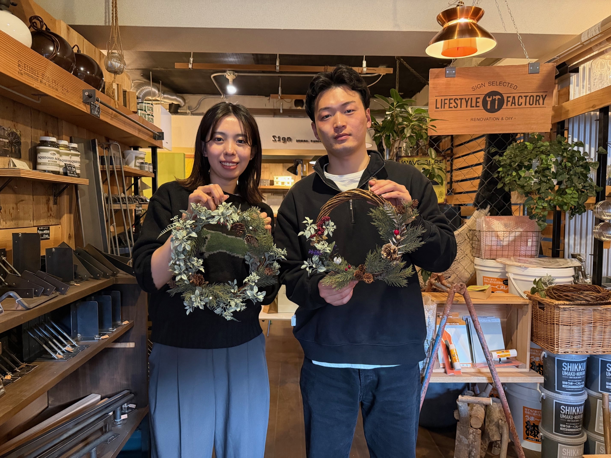 カップルでリースづくり京都，カップルでワークショップ京都