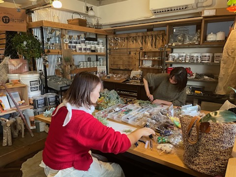 DIY女子，京都遊び場，リースづくり