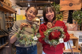 遠方のお友達と合流「クリスマスリースづくり」☆