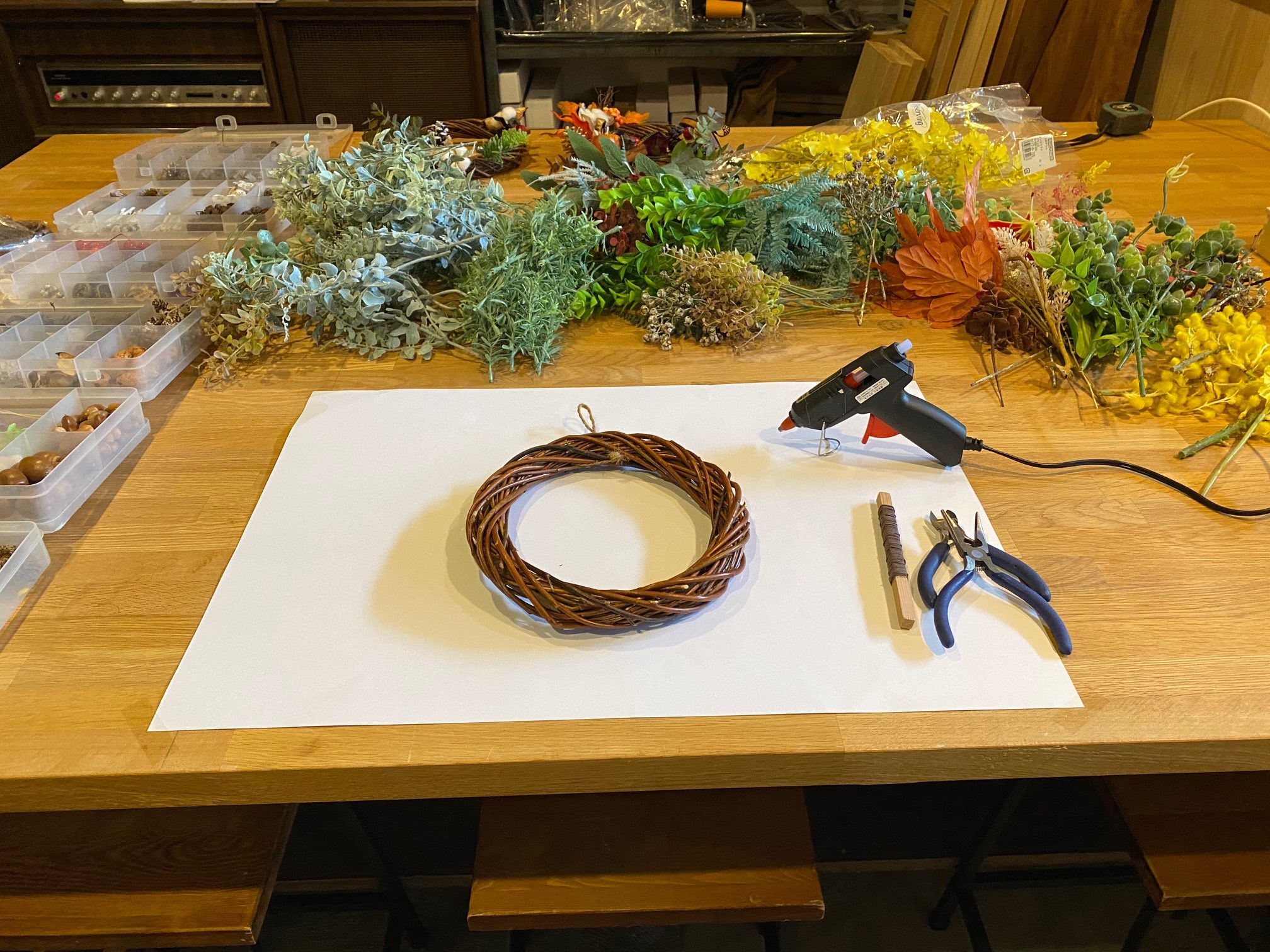 京都遊び場，リースづくりワークショップ京都