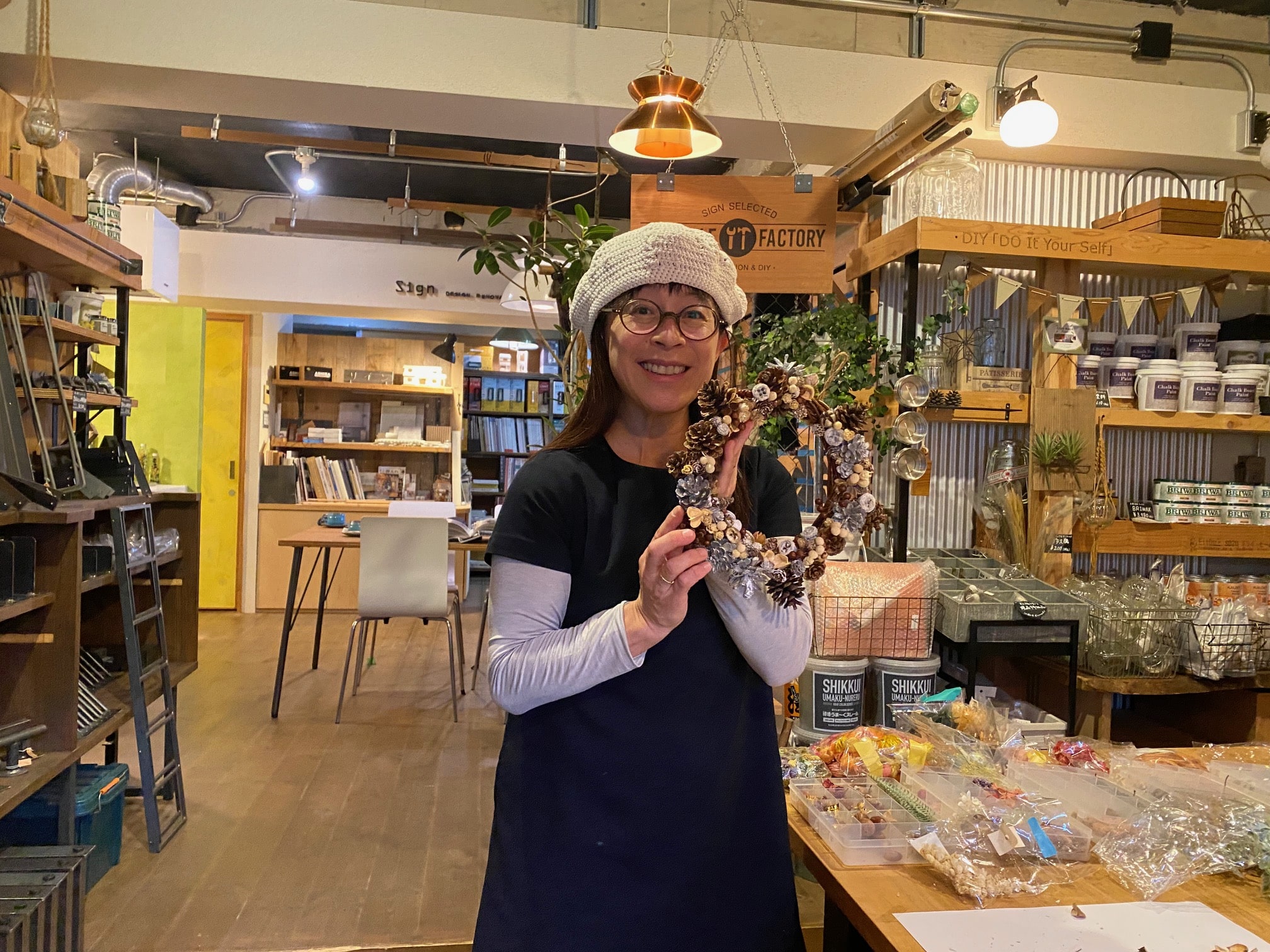 京都遊び場，リースづくりワークショップ京都