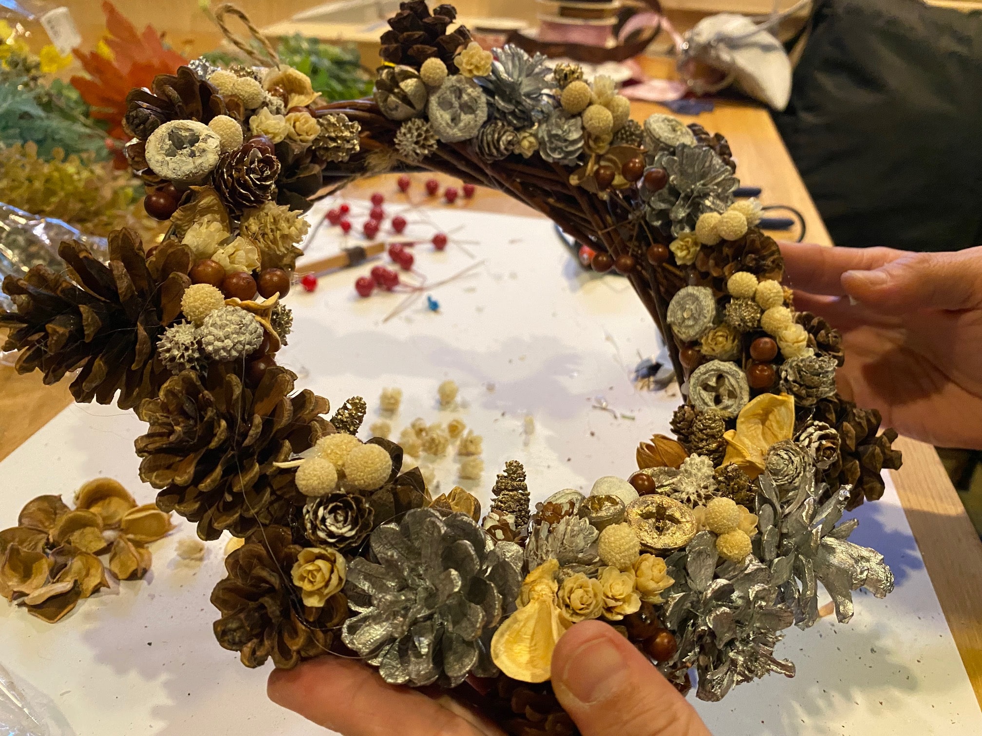 京都遊び場，リースづくりワークショップ京都