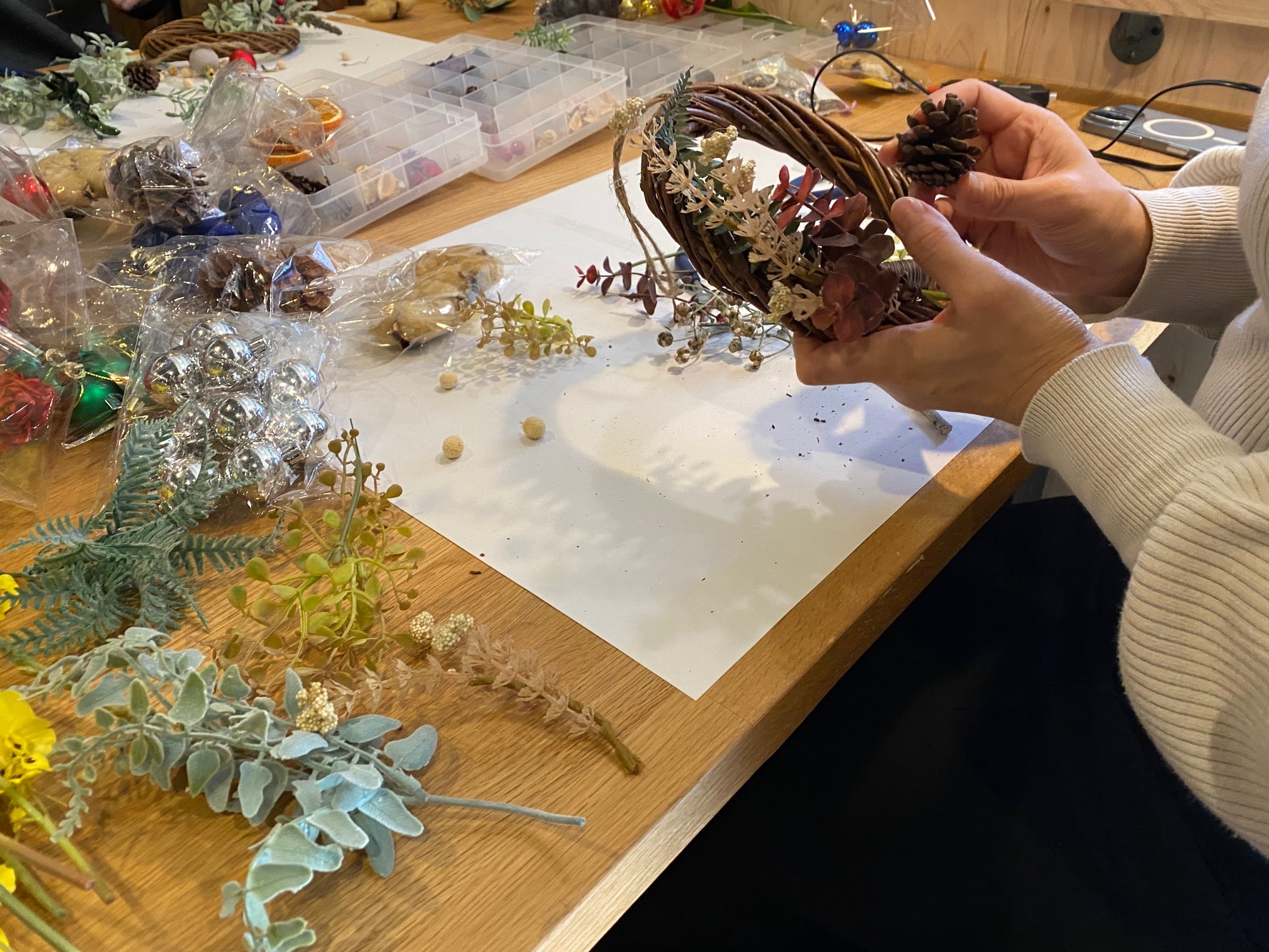 京都遊び場，リースづくりワークショップ京都，クリスマスイベント