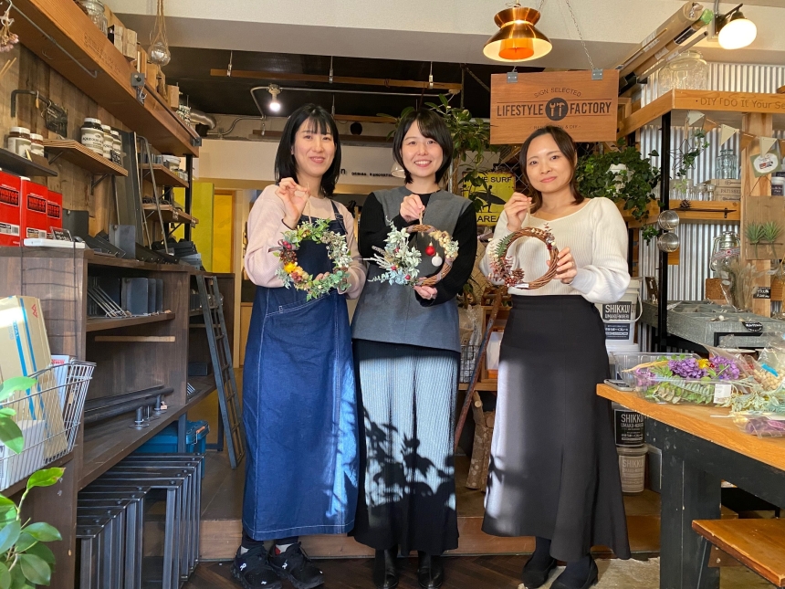 冬の人気No.1ワークショップ『クリスマスリースづくり』