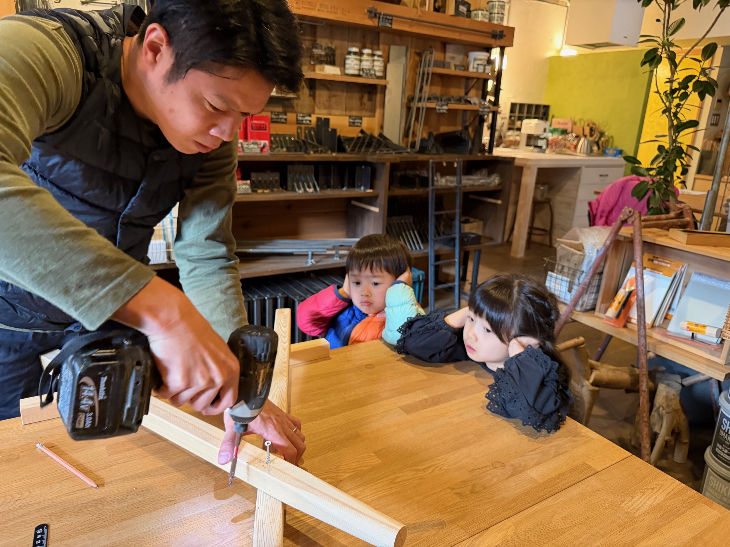 親子体験京都，三角竹馬づくり京都