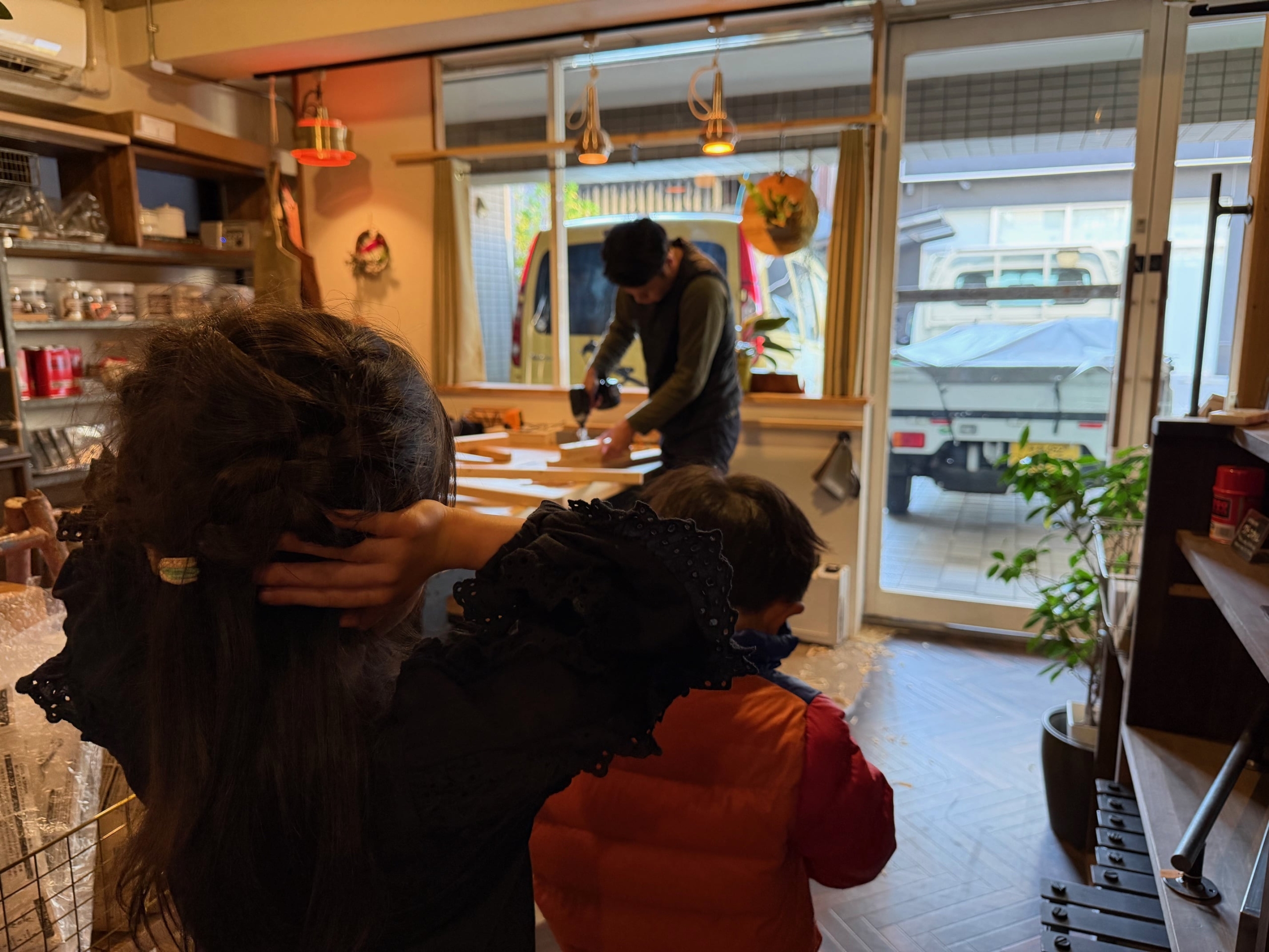 親子体験京都，三角竹馬づくり京都