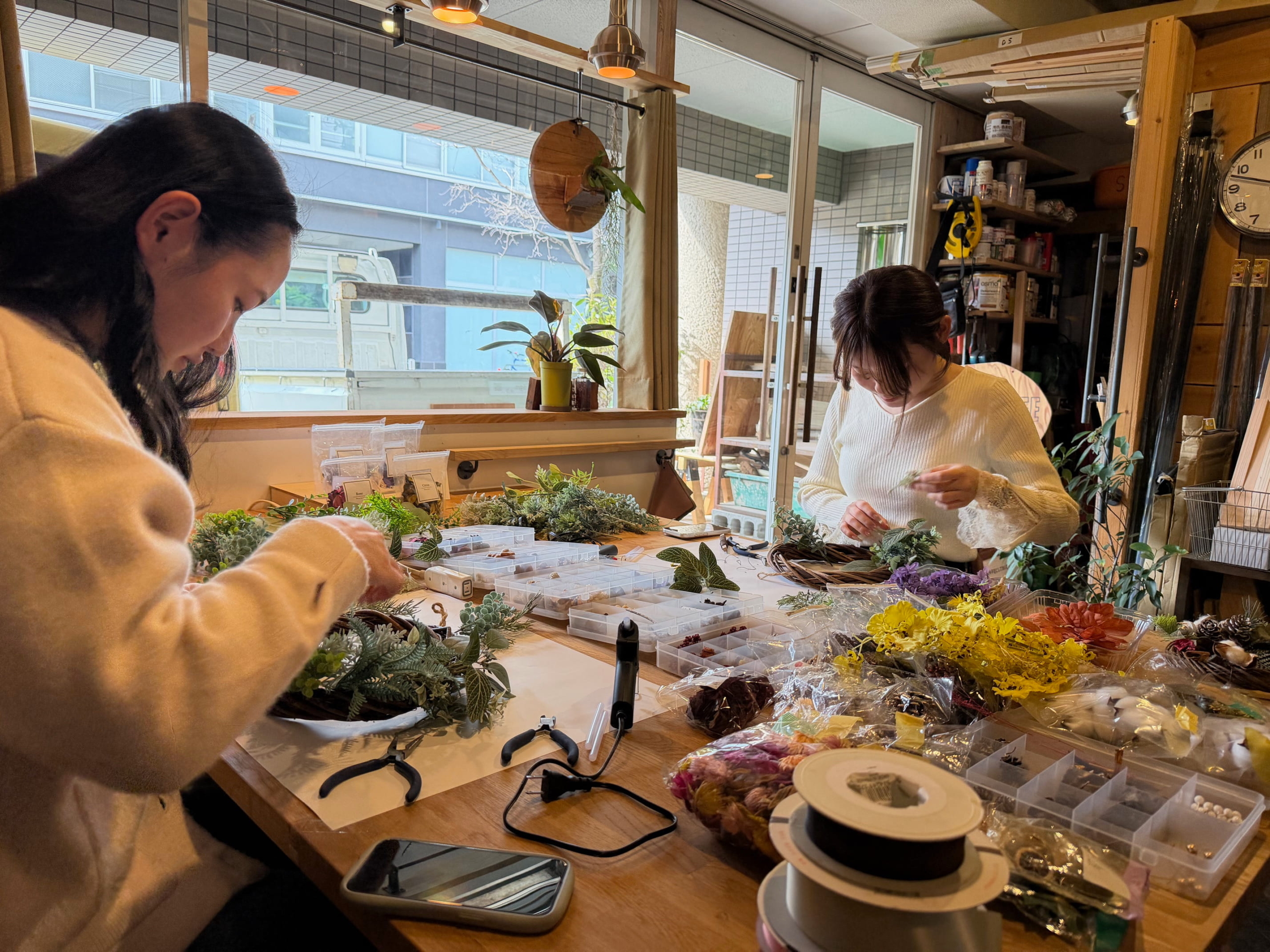 リースづくり京都，京都女子会，ワークショップ京都，京都で人気の遊び場1