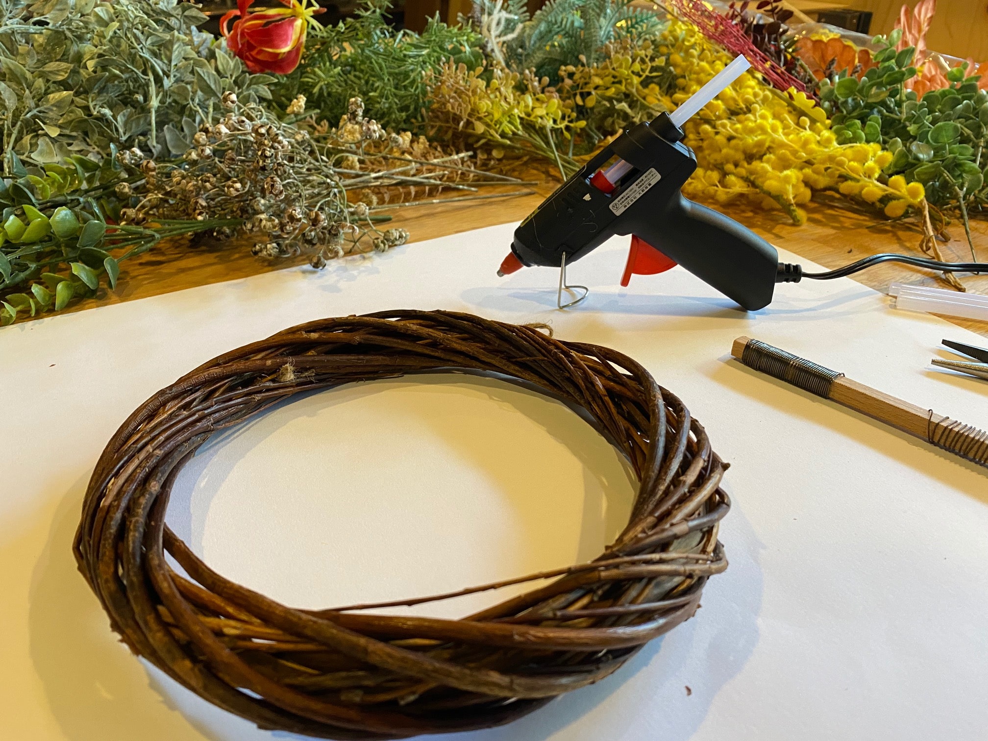 京都遊び場，リースづくりワークショップ京都