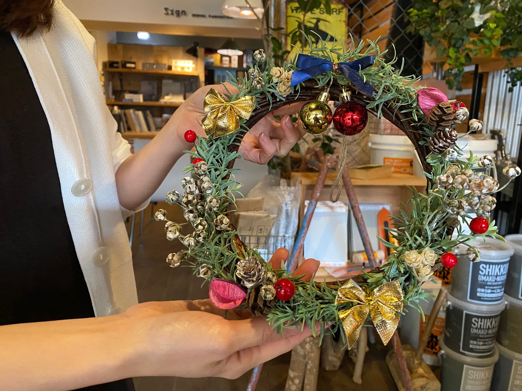 京都遊び場，リースづくりワークショップ京都