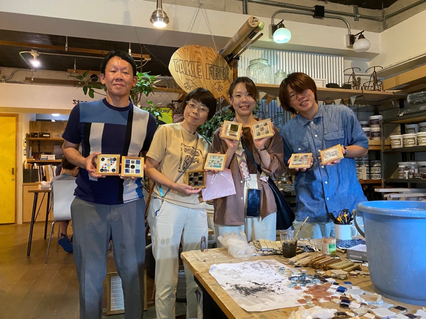 ご両親にワークショップ「コースター」をプレゼント(*^^)v