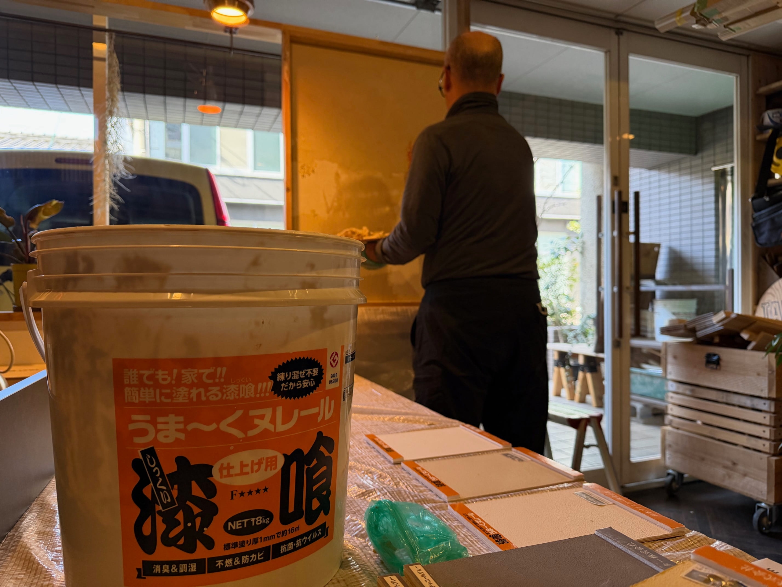 京都でヌリ壁体験，塗り壁ワークショップは株式会社サイン