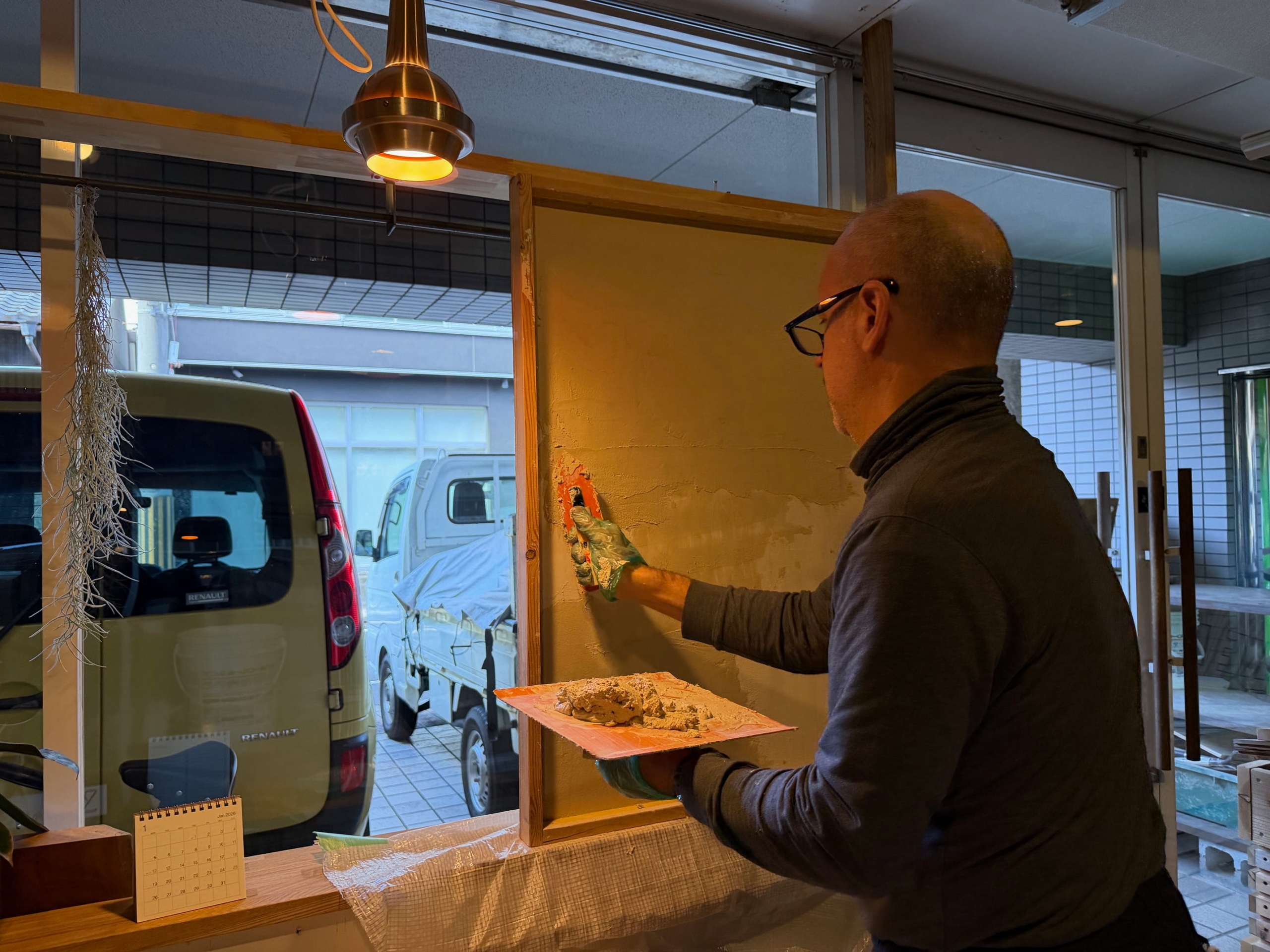 京都でヌリ壁体験，塗り壁ワークショップは株式会社サイン